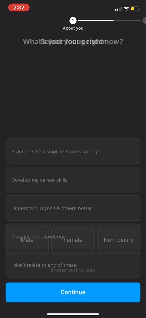 Headway onboarding screen 12
