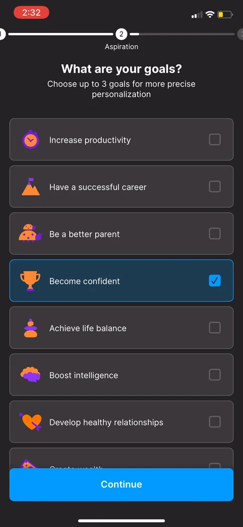 Headway onboarding screen 15