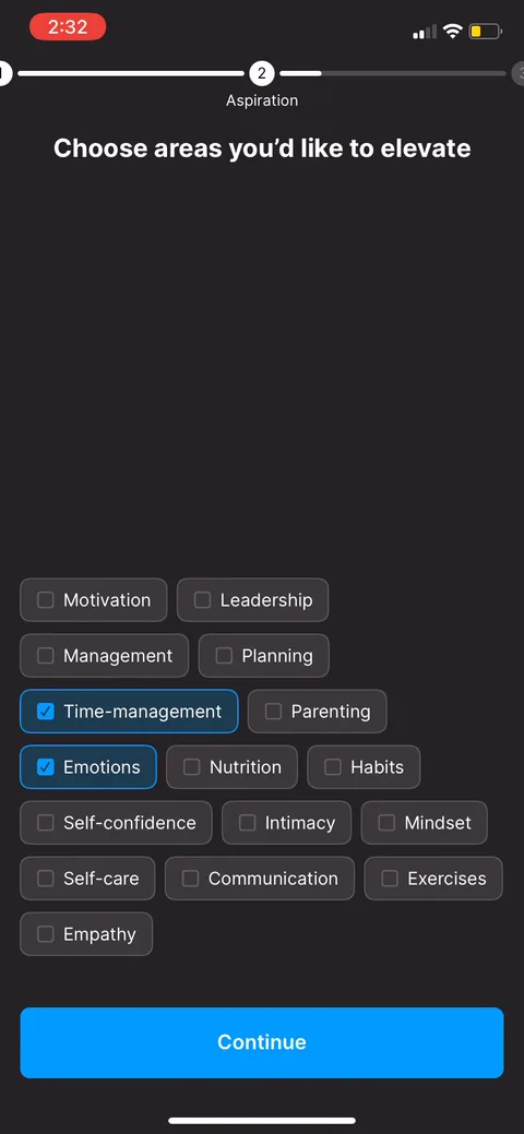 Headway onboarding screen 16