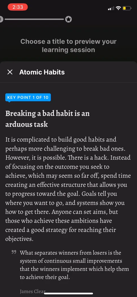 Headway onboarding screen 37