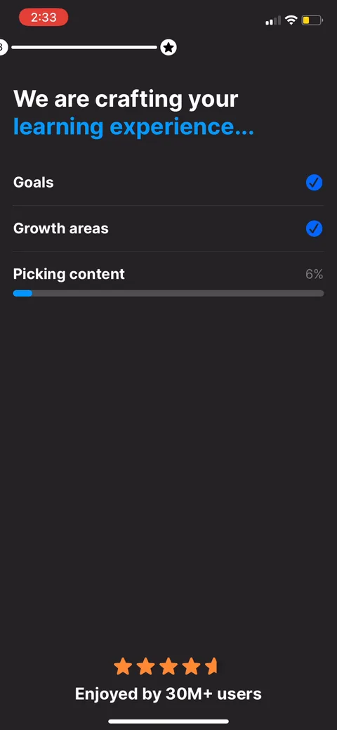 Headway onboarding screen 46
