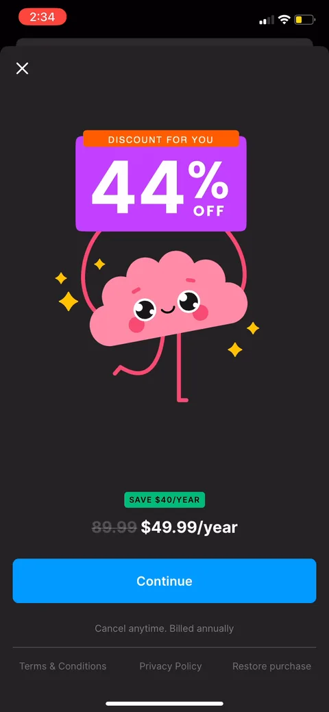 Headway onboarding screen 68