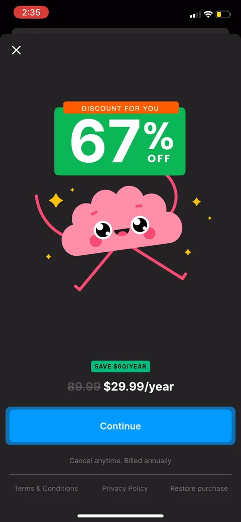 Headway onboarding screen 76