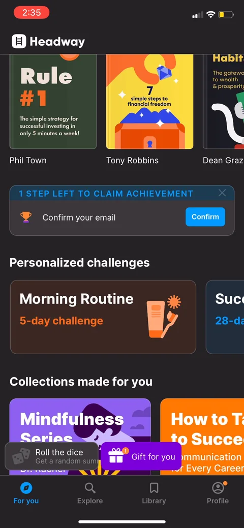 Headway onboarding screen 86