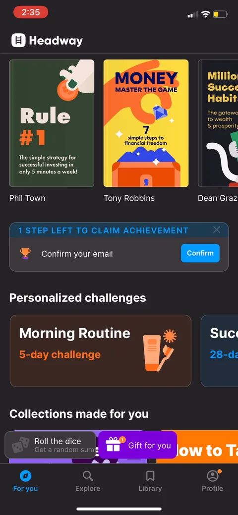 Headway onboarding screen 93
