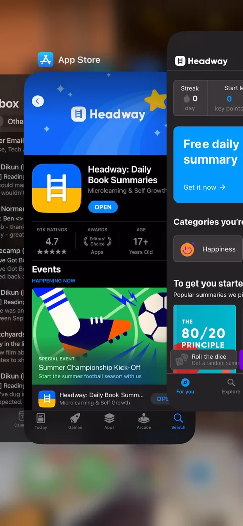 Headway onboarding screen 96