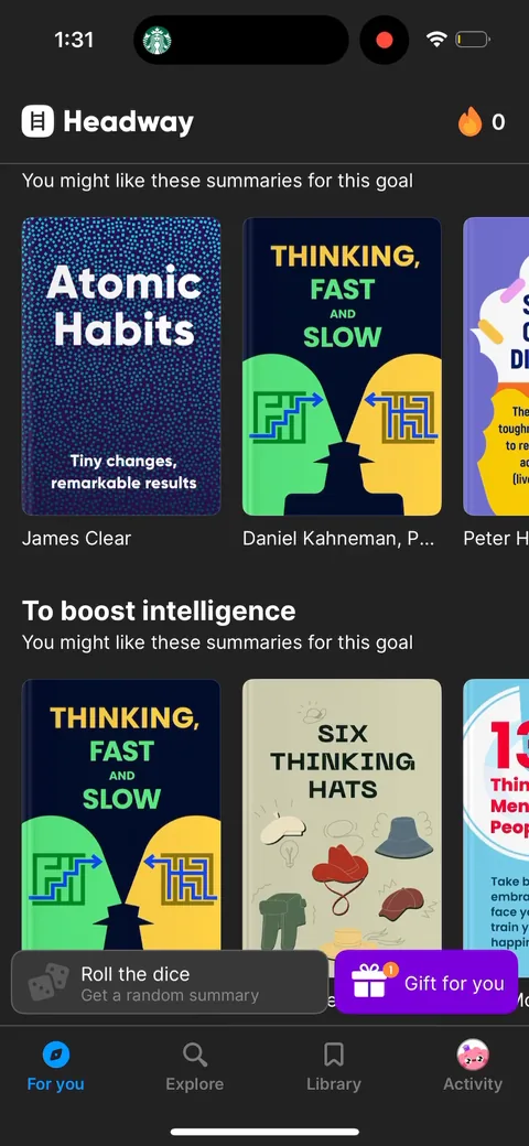 Headway onboarding screen 100
