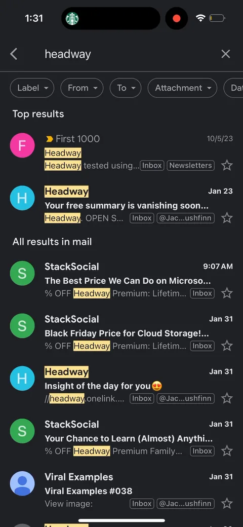 Headway onboarding screen 129
