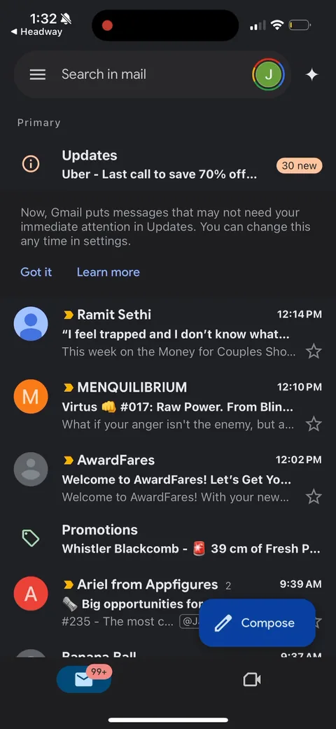 Headway onboarding screen 151