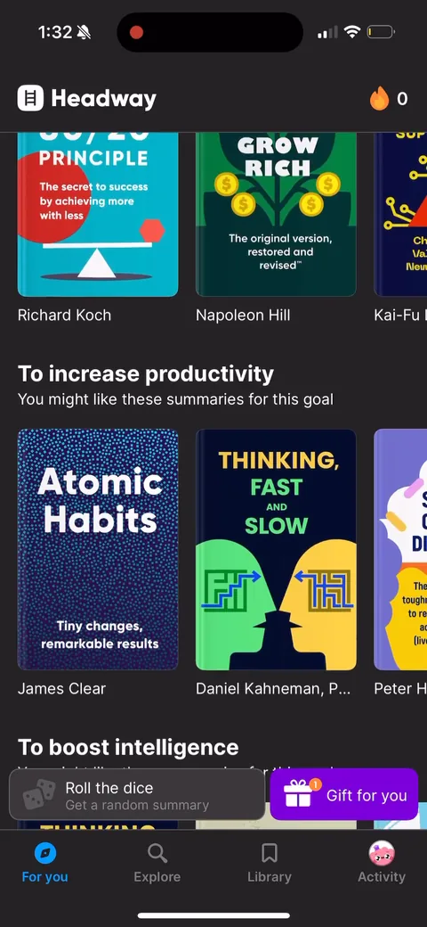 Headway onboarding screen 164