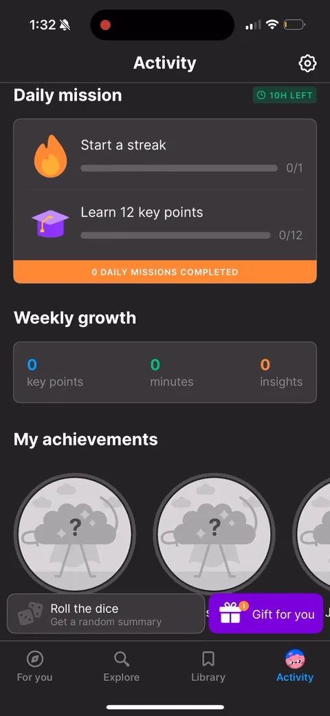 Headway onboarding screen 175