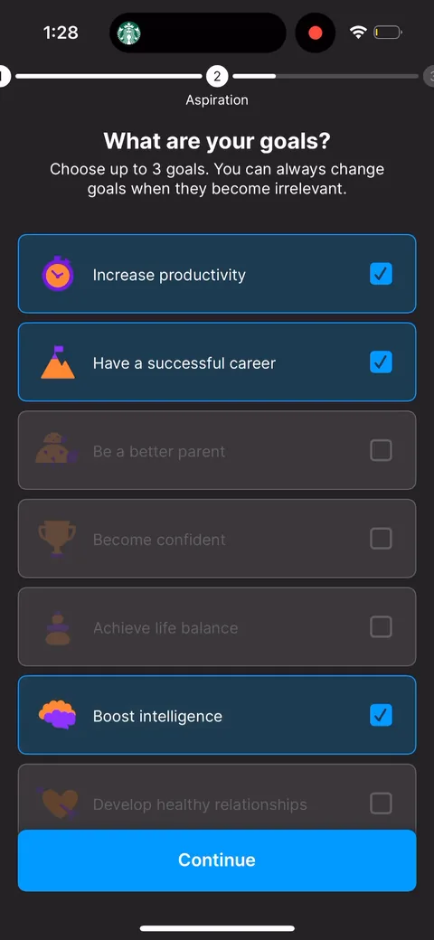 Headway onboarding screen 26