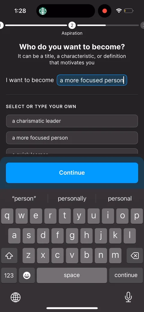 Headway onboarding screen 33