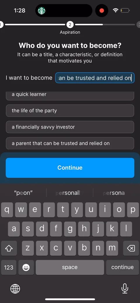 Headway onboarding screen 35