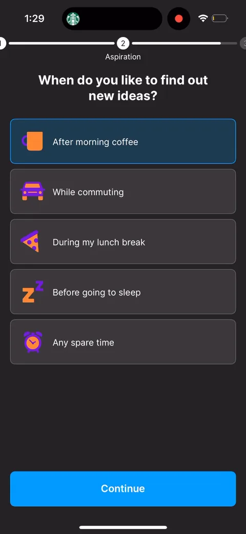 Headway onboarding screen 40