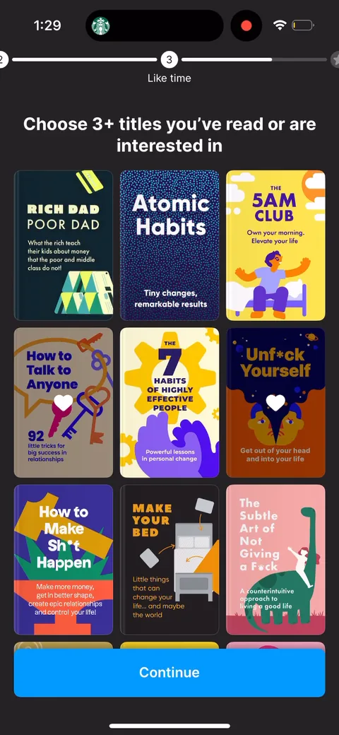 Headway onboarding screen 47