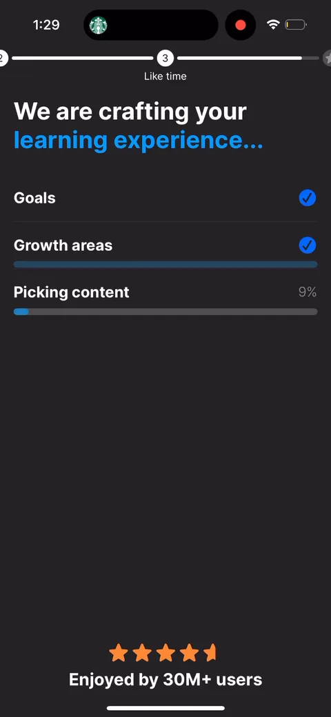 Headway onboarding screen 54