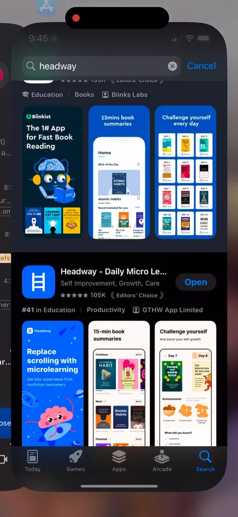Headway onboarding screen 114