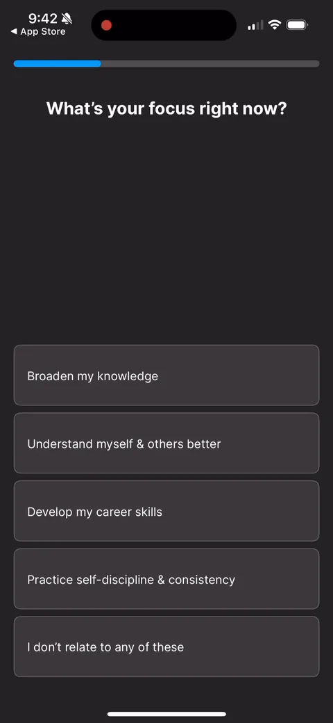 Headway onboarding screen 28