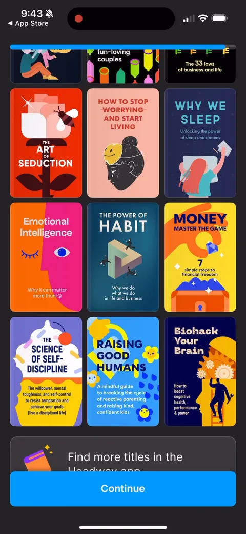 Headway onboarding screen 37
