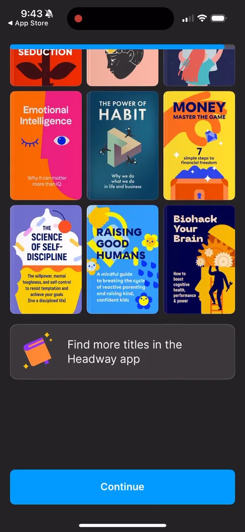 Headway onboarding screen 38