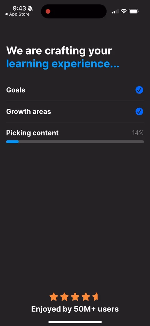 Headway onboarding screen 51