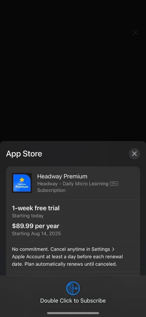 Headway onboarding screen 65