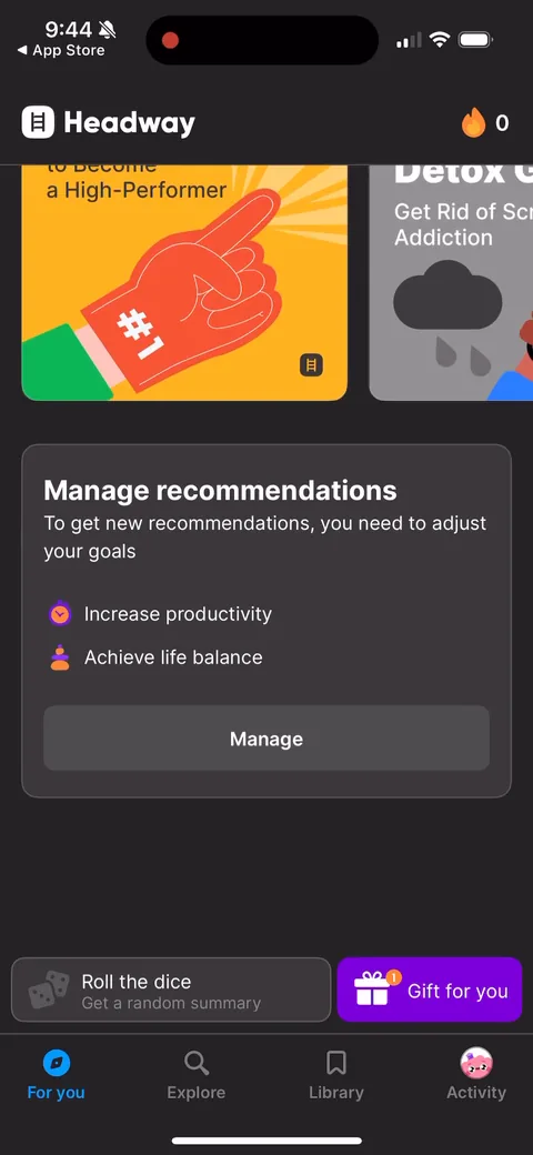 Headway onboarding screen 88