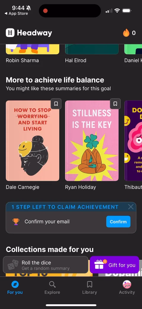 Headway onboarding screen 90