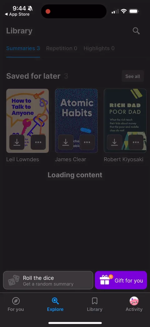 Headway onboarding screen 93