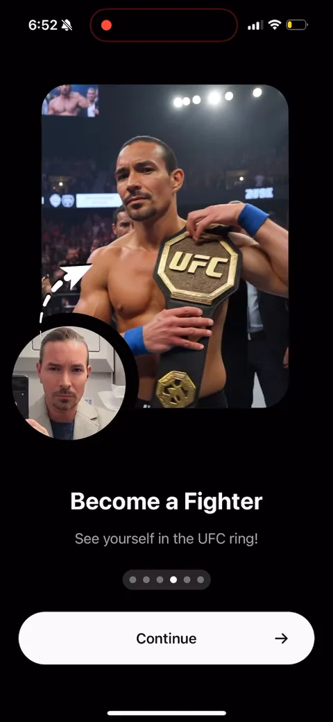 Hubx onboarding screen 7: 'Become a fighter
