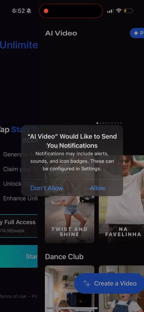 Hubx onboarding screen 13: Notification permission requested right after the paywall, fired over the home feed