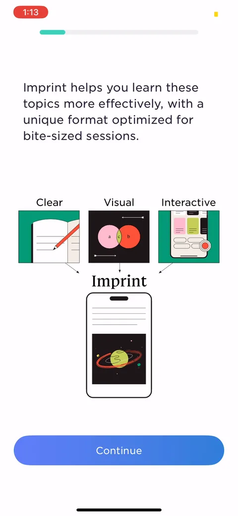Imprint onboarding screen 7