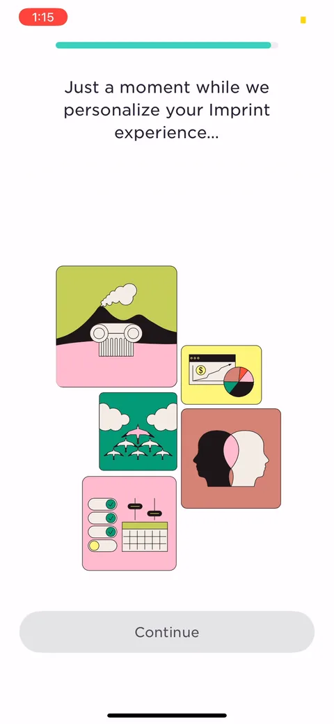 Imprint onboarding screen 33