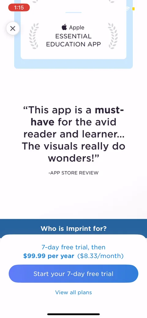 Imprint onboarding screen 40