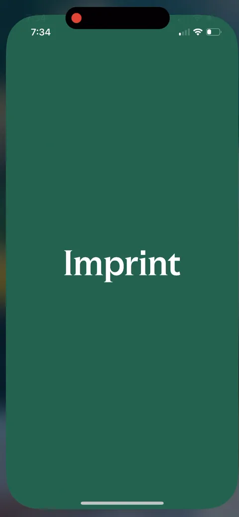 Imprint onboarding screen 1