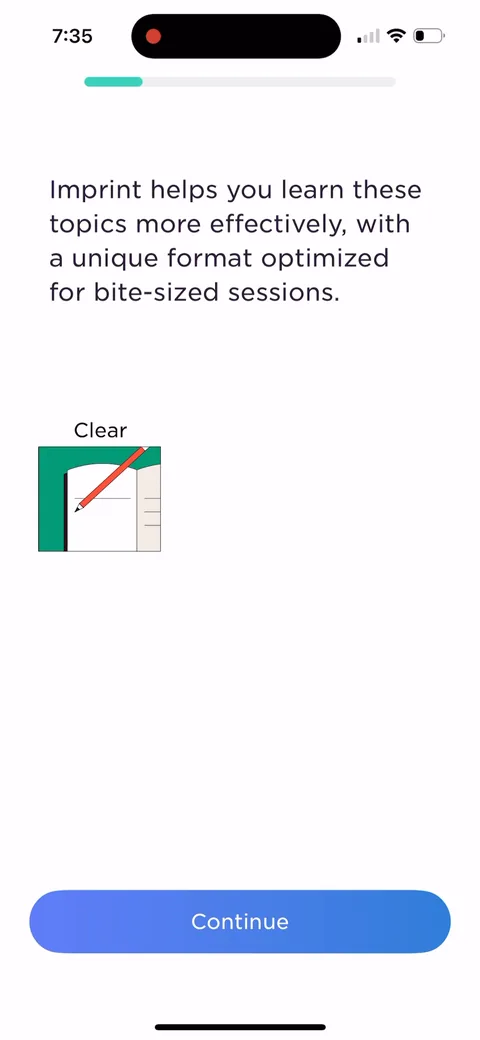 Imprint onboarding screen 8