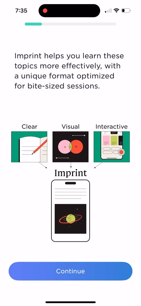 Imprint onboarding screen 9