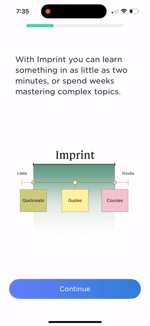 Imprint onboarding screen 12