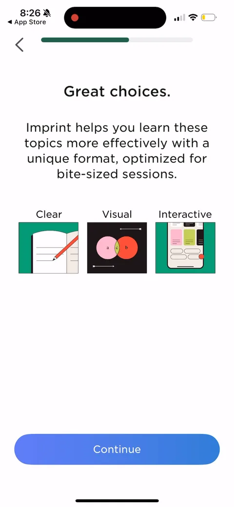 Imprint onboarding screen 11