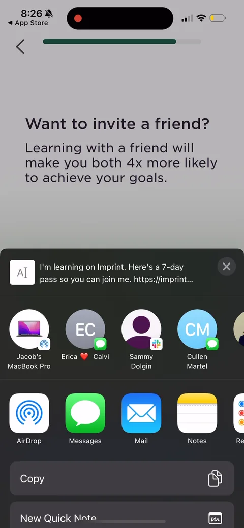 Imprint onboarding screen 16