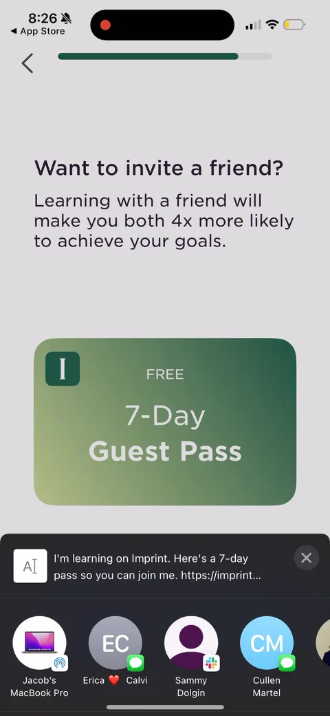 Imprint onboarding screen 17