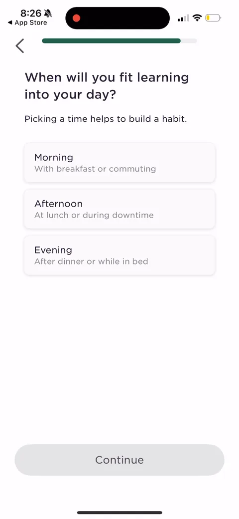 Imprint onboarding screen 18: 