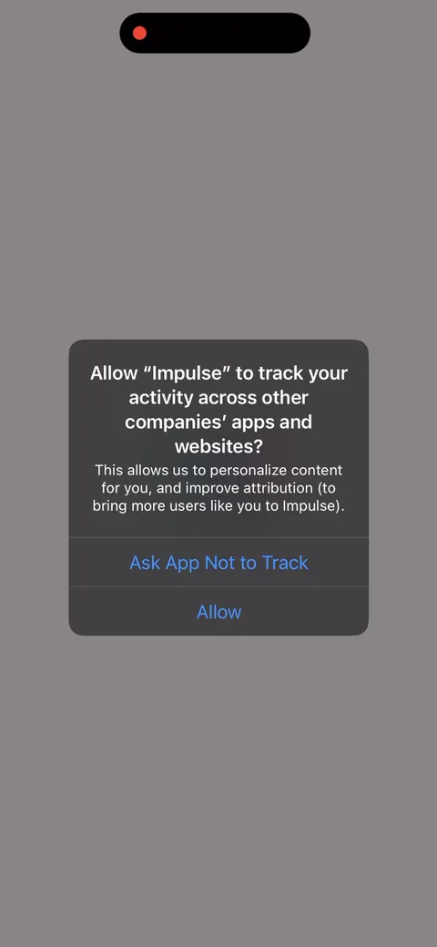 Impulse onboarding screen 3: ATT fires on launch