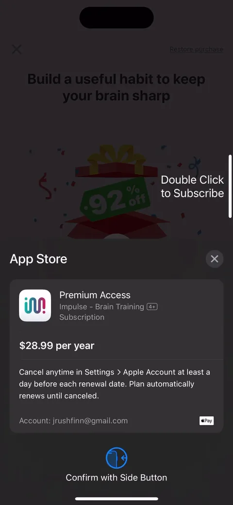 Impulse onboarding screen 110