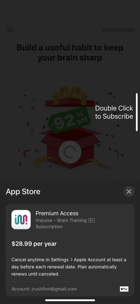 Impulse onboarding screen 111