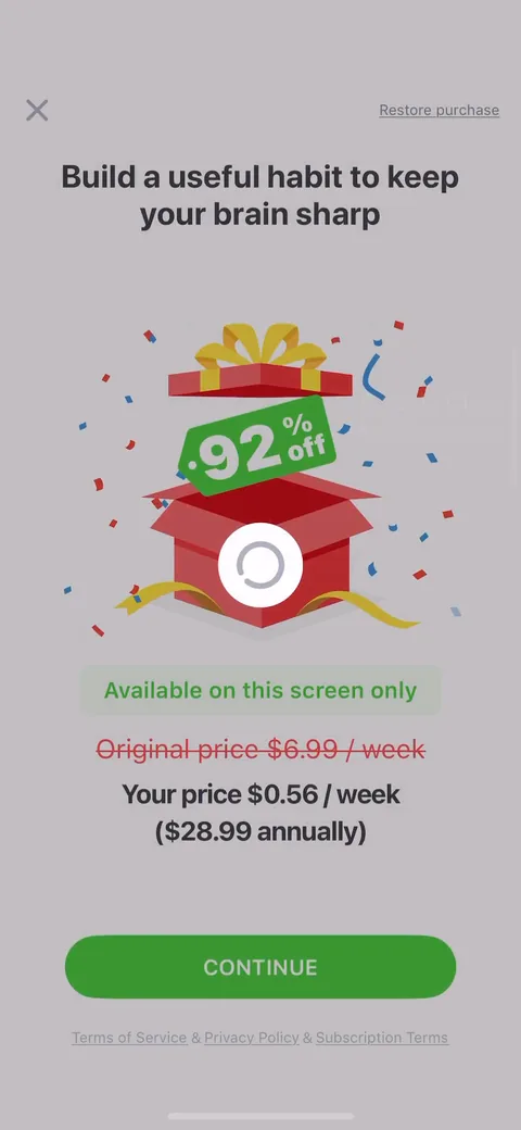 Impulse onboarding screen 112