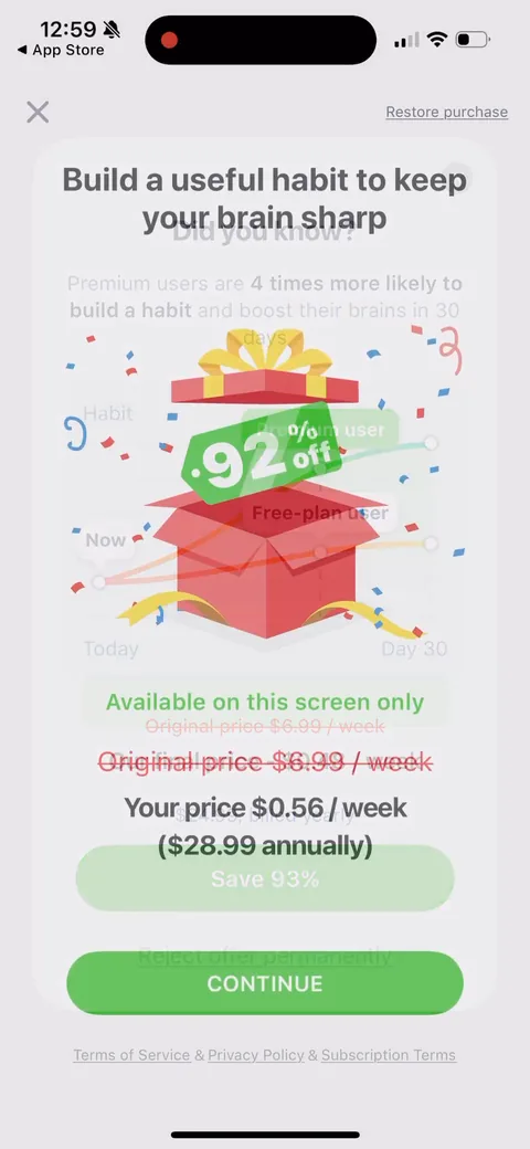 Impulse onboarding screen 114