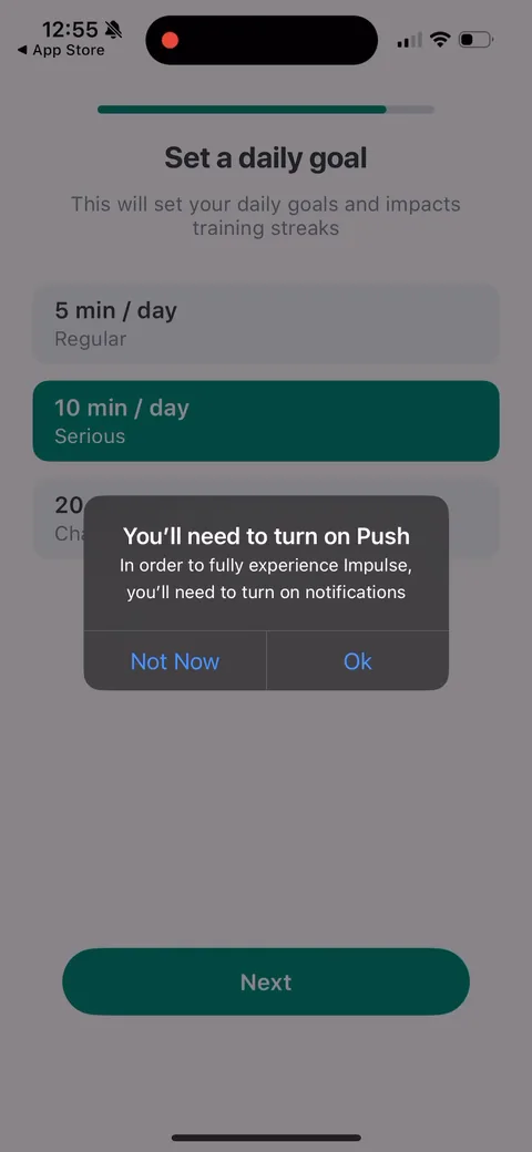 Impulse onboarding screen 17