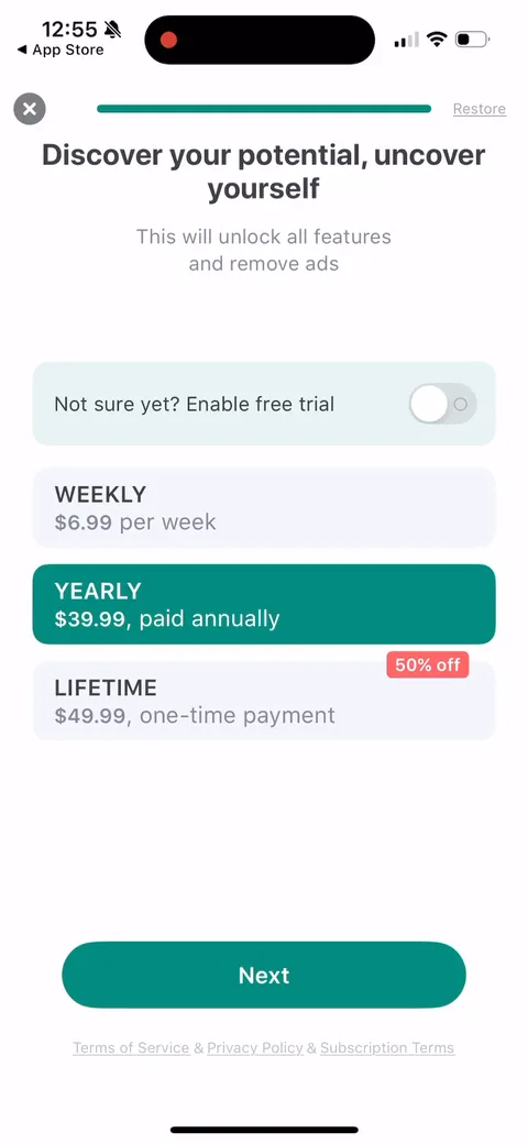 Impulse paywall with pricing, onboarding screen 27